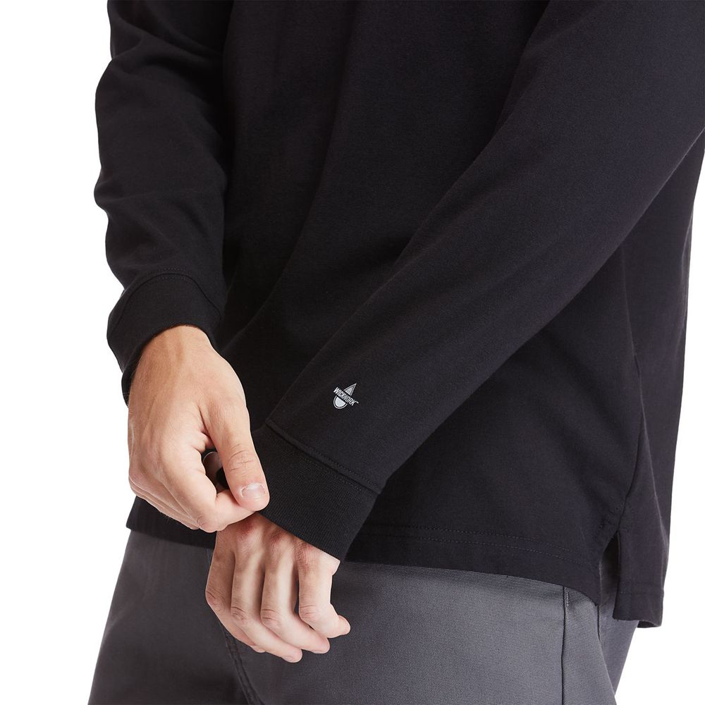 Camisetas Timberland Hombre Pro® Base Plate Long-Sleeve Graphic Negras - Chile VBN-063752